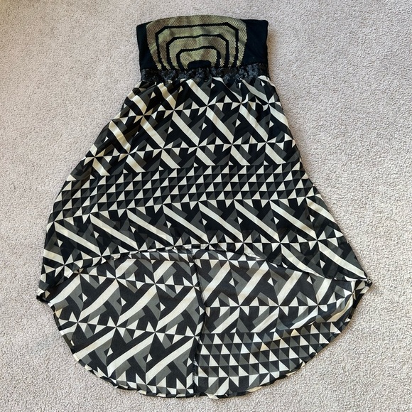 Material girl, size L, tube top dress, high in front, low in back, textured - Picture 1 of 6